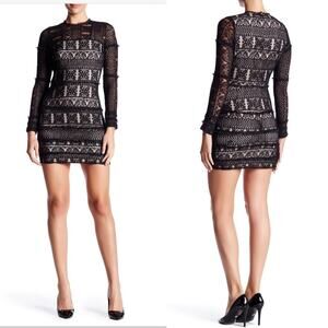 Parker Julie Black Lace Mini Dress